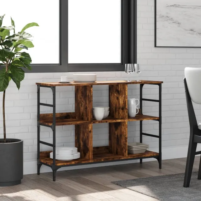 vidaXL Dressoir 102x32x73,5 cm bewerkt hout gerookt eikenkleurig Bruin
