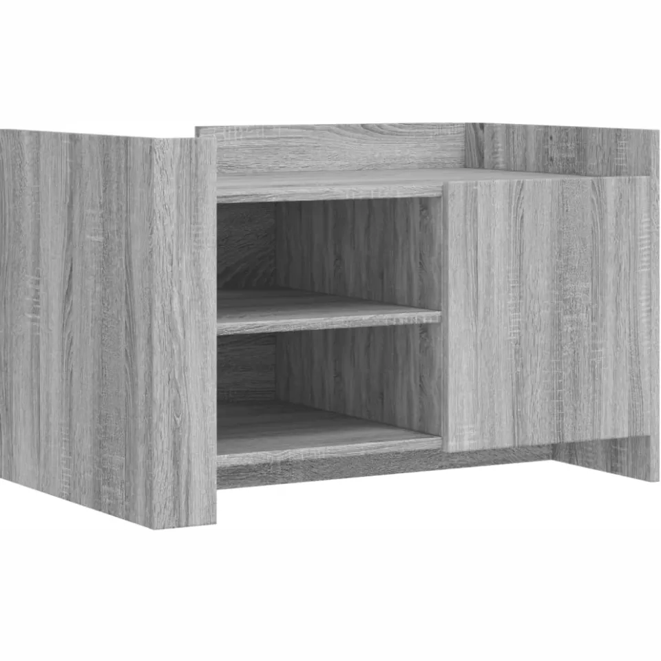 vidaXL Salontafel 80x50x50 cm bewerkt hout grijs sonoma eikenkleur, foto 3