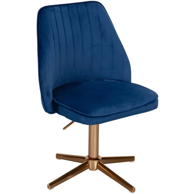 Sky Style Eetkamerstoel fluweel blauw draaibaar Donkerblauw