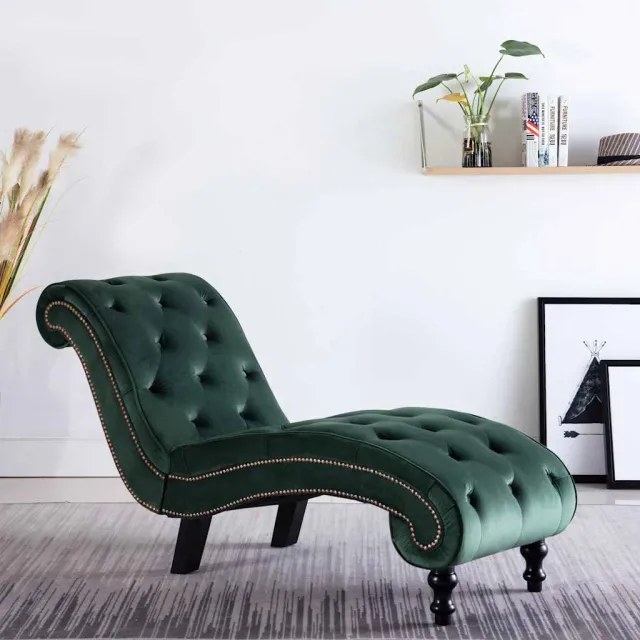 vidaXL Chaise longue fluweel groen, foto 2