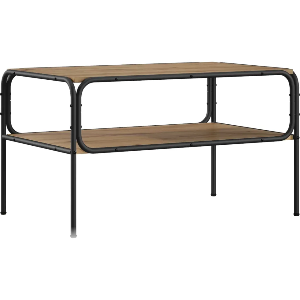 vidaXL Bijzettafel Artisanaal eiken 100 x 50 x 46 cm Bewerkt hout, foto 3