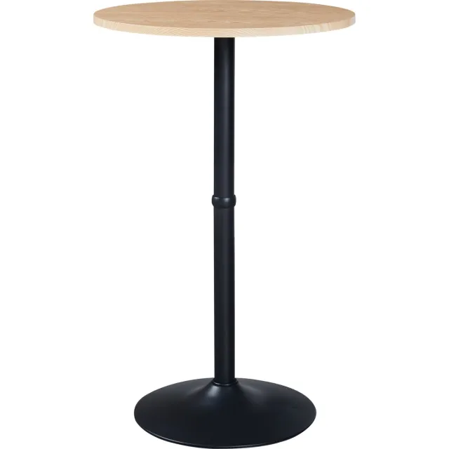 en.casa Bartafel Vantaa rond 100xØ60 cm zwart en eikenkleurig [en.casa]