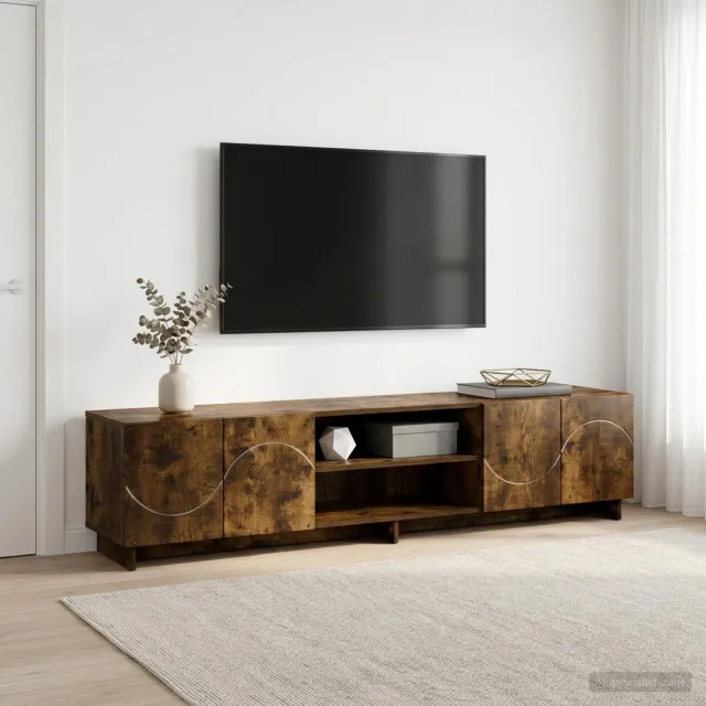 vidaXL TV-standaard 180 x 34,5 x 40 cm Gerookt eiken Bewerkt hout Bruin