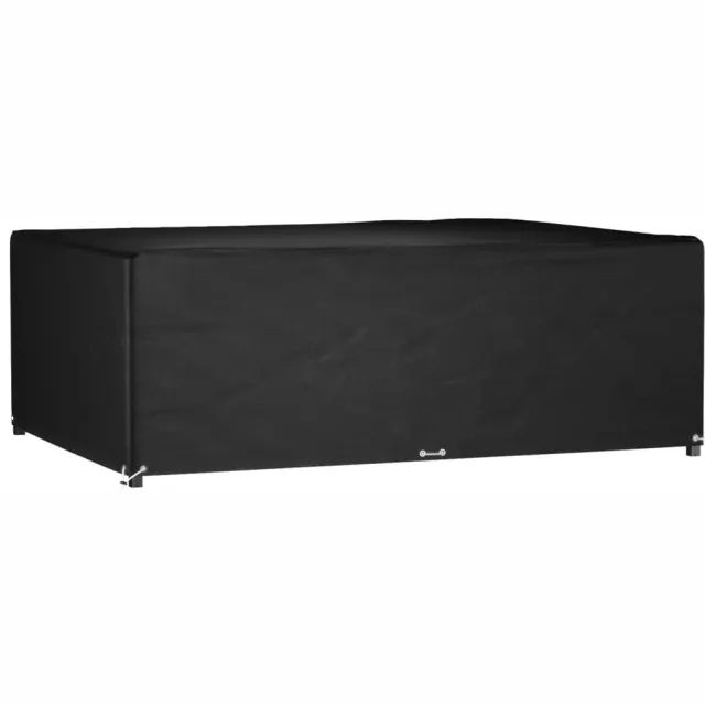 vidaXL Tuinmeubelhoes met 12 oogjes rechthoekig 240x180x80 cm Zwart