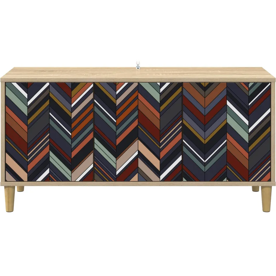 vidaXL Tv-meubel OMMEN 102 x 33 x 50 cm Sonoma Bewerkt hout bruin, foto 4