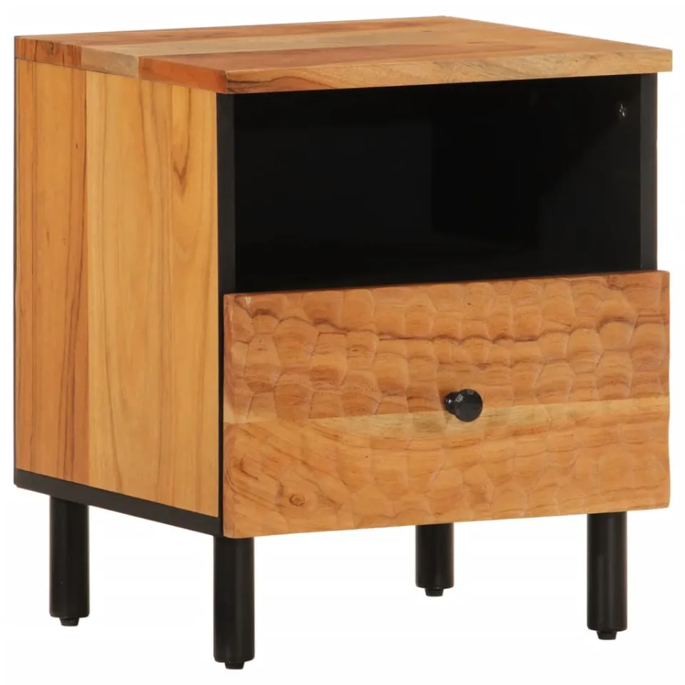 vidaXL Nachtkastje 40x33x46 cm massief acaciahout Bruin