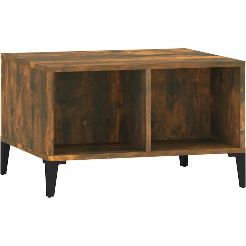 vidaXL Salontafel 60x50x36,5 cm bewerkt hout gerookt eikenkleurig
