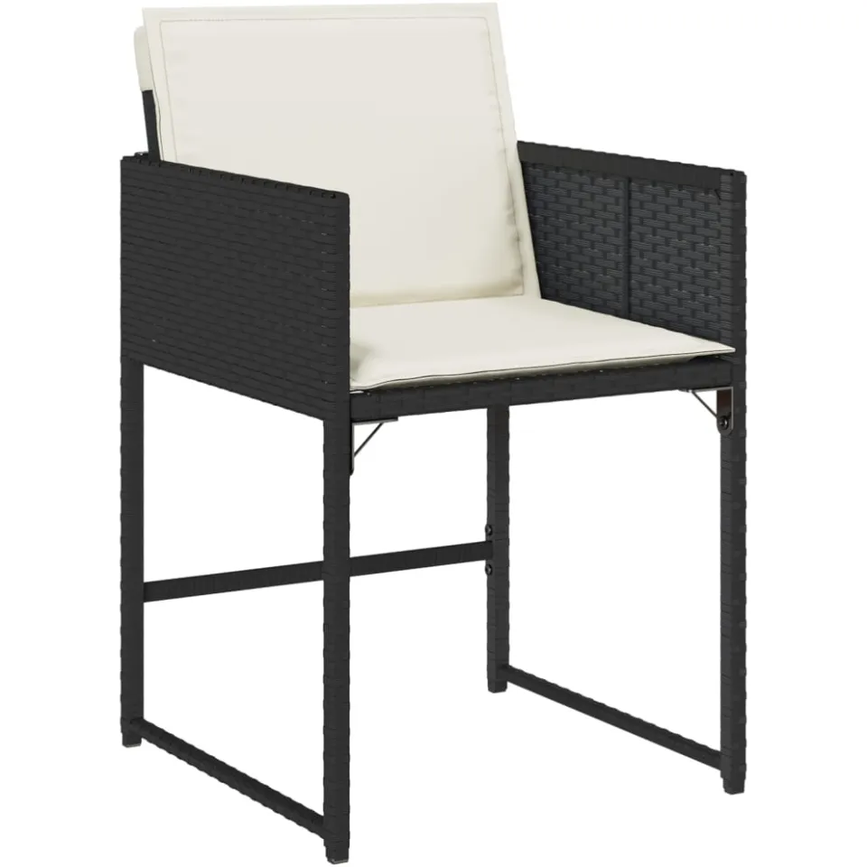 vidaXL 13-delige Tuinset met kussens poly rattan zwart