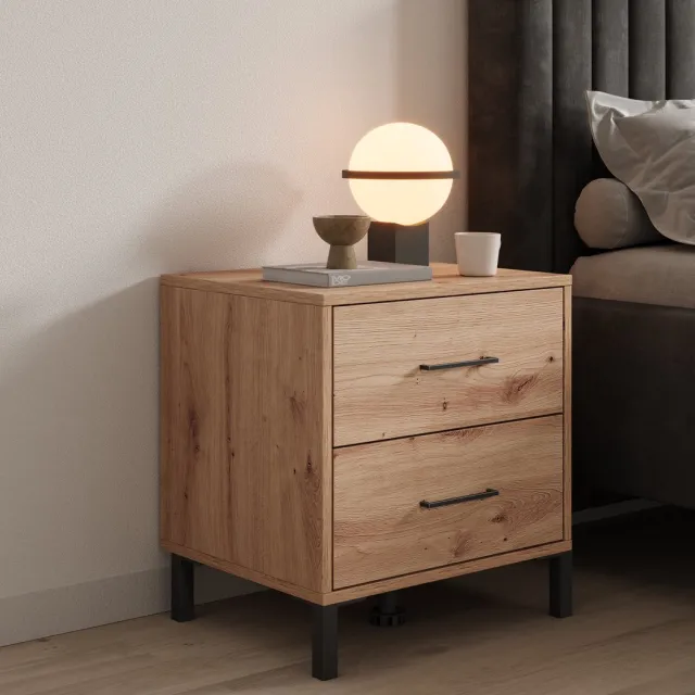 MEUBELLA Nachtkastje Vidor - Eiken - 48 cm