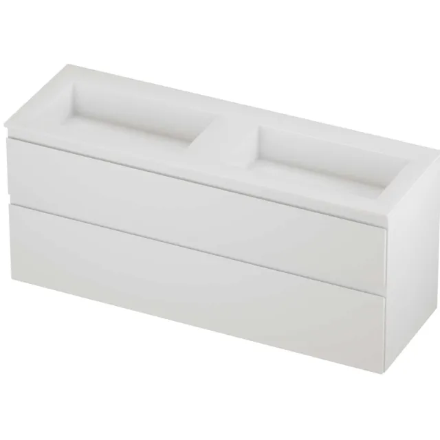 Proline Aristo Badmeubelset Polystone Elegant 140x46x62 cm Glans Wit Mat Wit