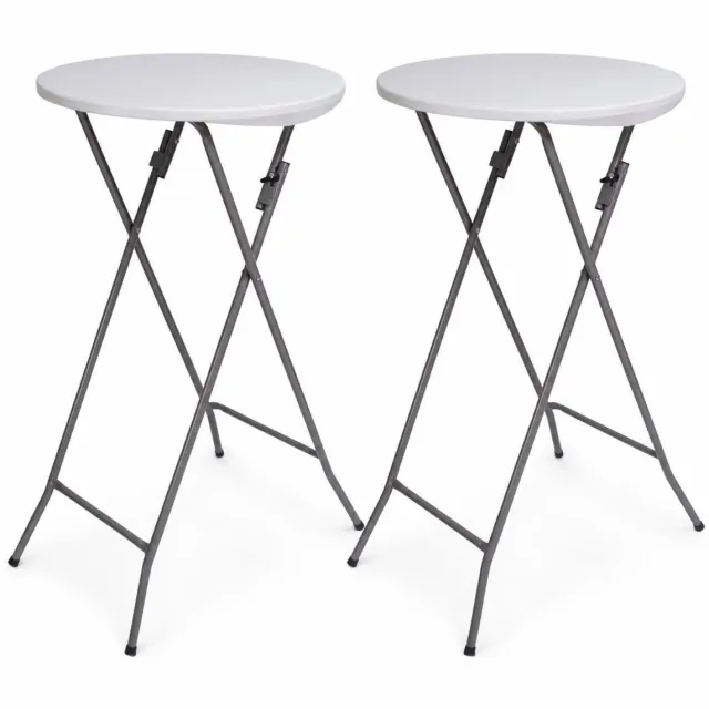 TRUTZHOLM 2x Stehtisch weiß Ø 60cm klappbar Partytisch Bistrotisch Klapptisch Biertisch wit