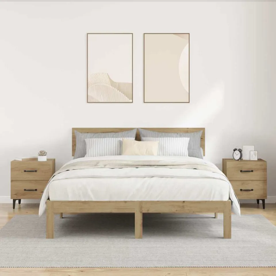 vidaXL Bed kast 2 st Artisan Eiken 40 x 35 x 47,5 cm Bewerkt hout, foto 4