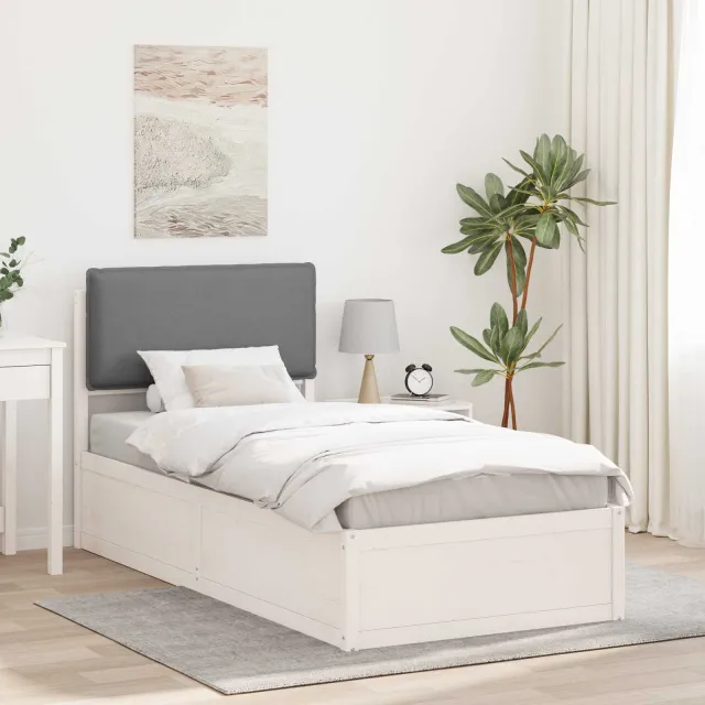 vidaXL Bedframe met Gevoerd Hoofdgedeelte Lichtgrijs 75 x 190 cm