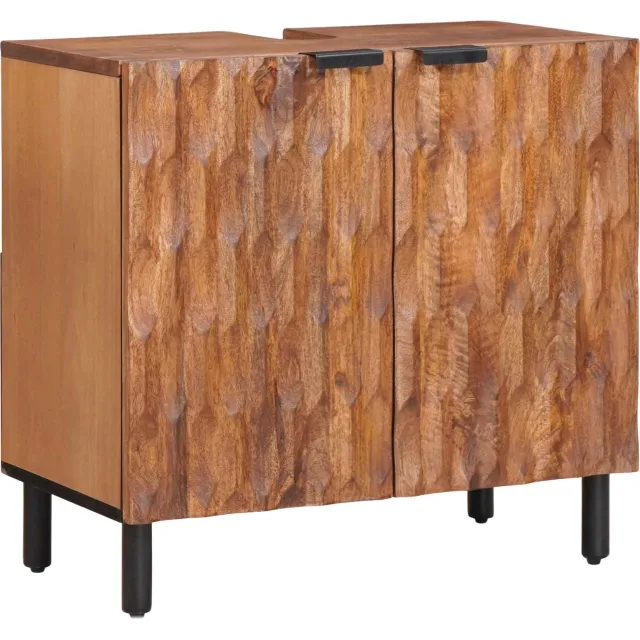 vidaXL Badkamer wastafelkast Bruin 62 x 33 x 58 cm Massief Mango Hout