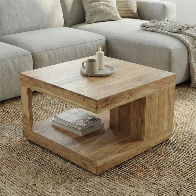 Wohnling Salontafel acaciahout 60 cm - WL7.777 Zie omschrijving