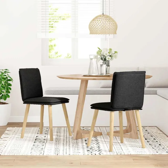 vidaXL Eetkamerstoelen 2 st stof zwart, foto 2