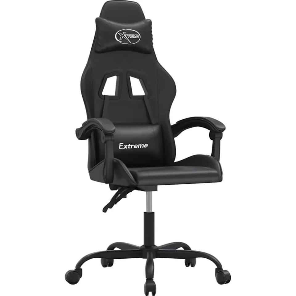 vidaXL Gamestoel draaibaar kunstleer zwart, foto 3