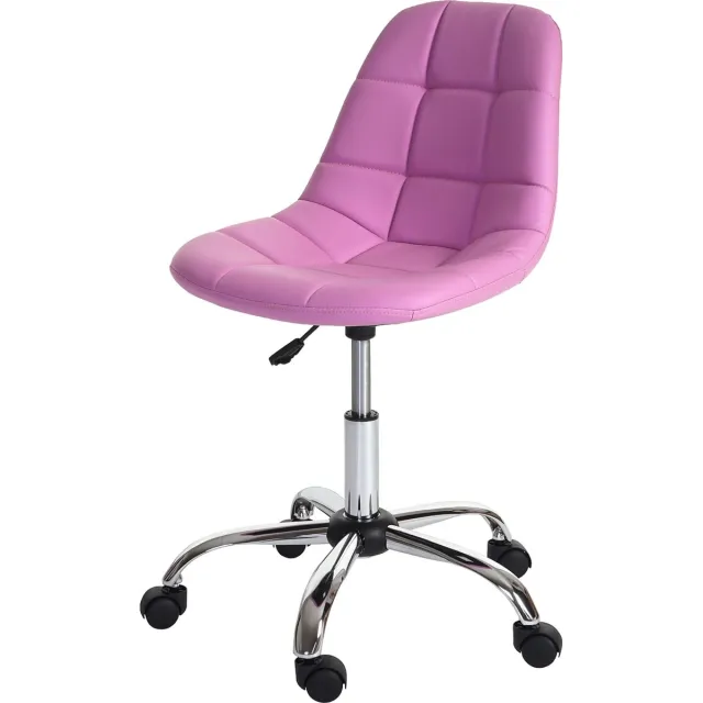 Bureaustoel MCW-A60, bureaustoel, werkkruk, schelp zitting kunstleer ~ roze