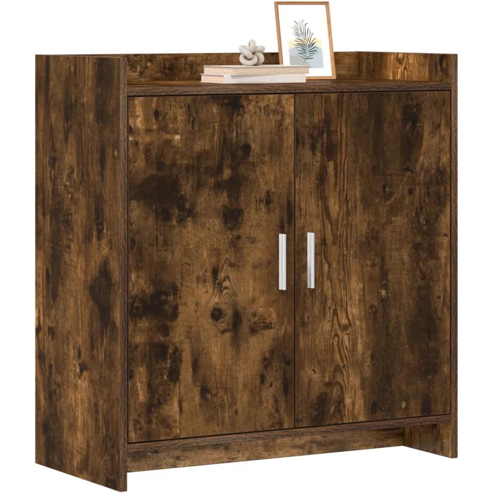 vidaXL Dressoir Gerookt eiken 72 x 36 x 80 cm Bewerkt hout Bruin