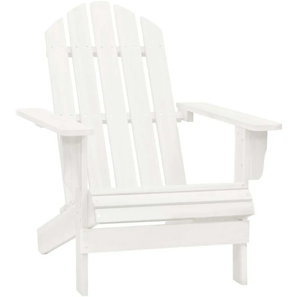 vidaXL Tuinstoel Adirondack met tafel massief vurenhout wit, foto 3