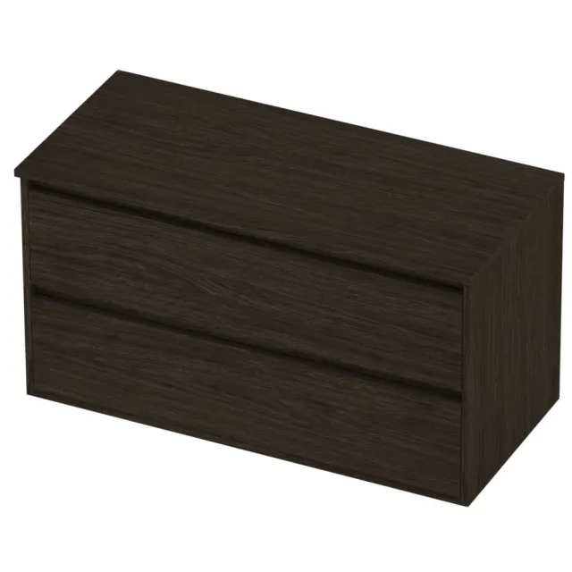 Proline Deck Badmeubelset Greeploos Symmetrisch Kader 100x46x54 cm Mokka Oak Eiken