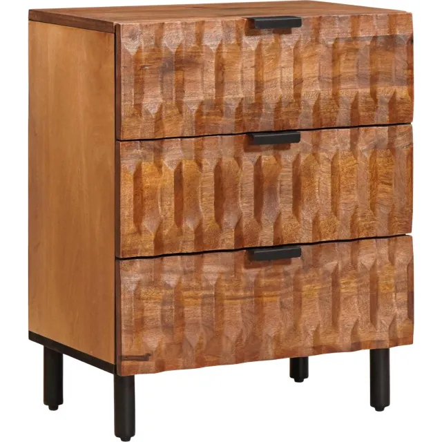 vidaXL Nachtkastje met lade Bruin 50 x 33 x 62 cm Massief Mango Hout