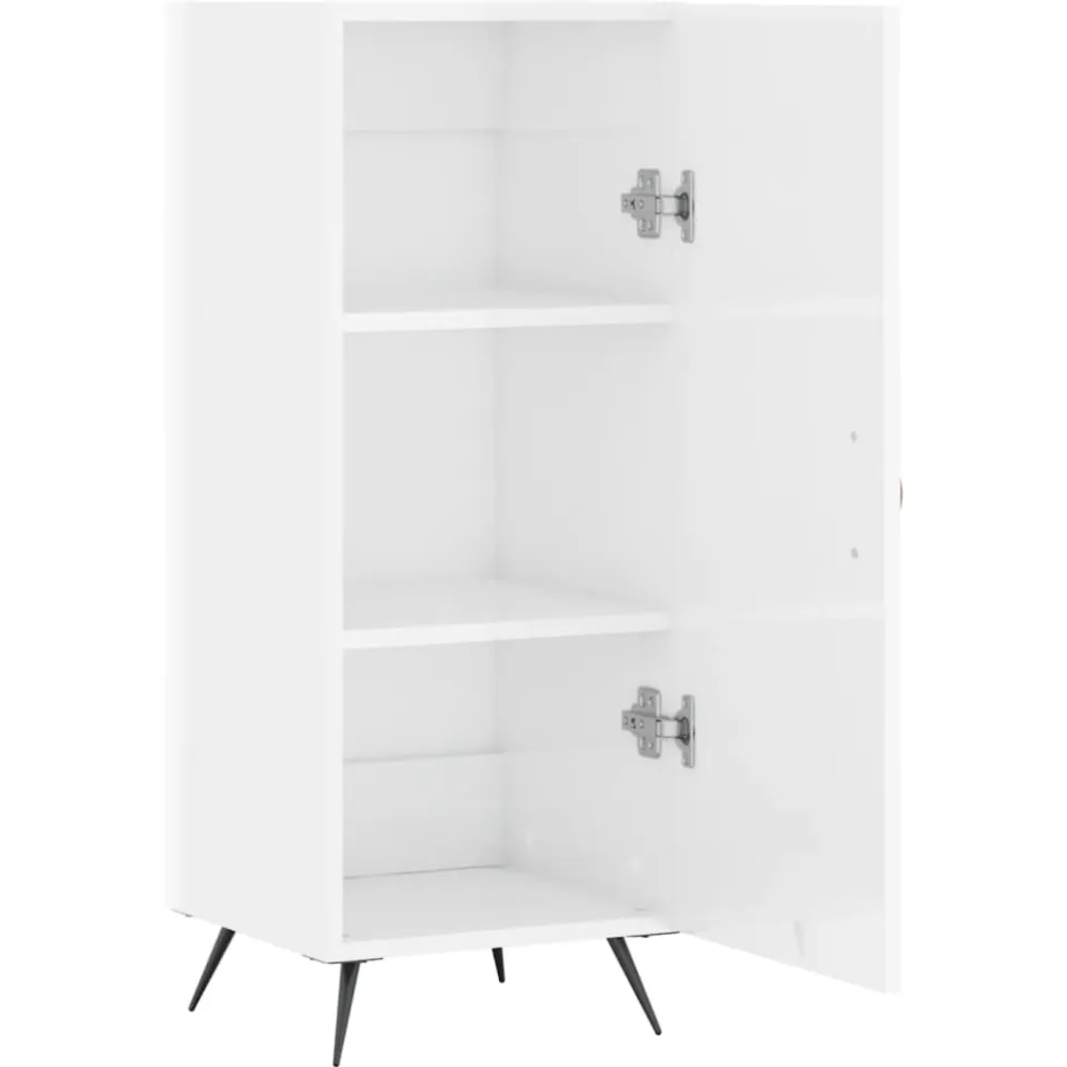 vidaXL Dressoir 34,5x34x90 cm bewerkt hout hoogglans wit