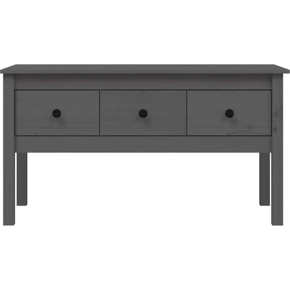 vidaXL Salontafel 102x49x55 cm massief grenenhout grijs, foto 3