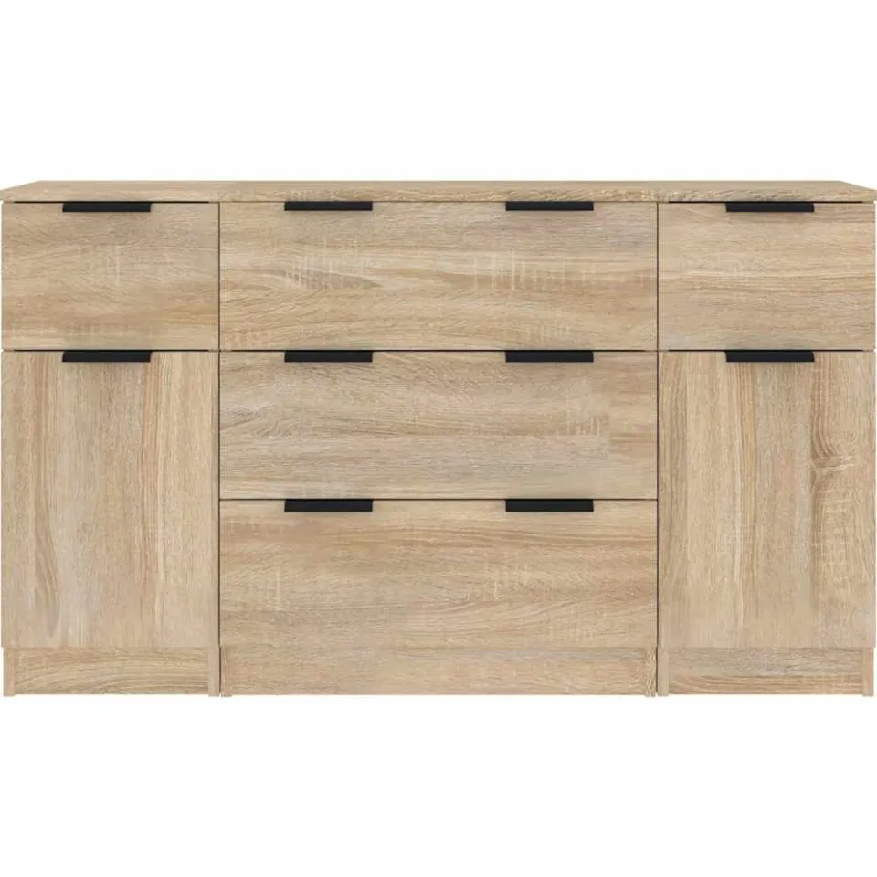 vidaXL 3-delige Dressoirset bewerkt hout sonoma eiken, foto 4