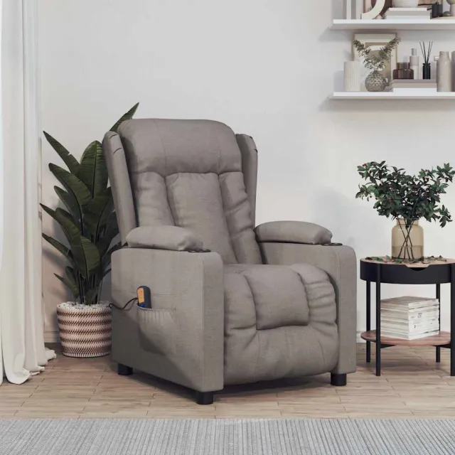 vidaXL Massagestoel stof taupe