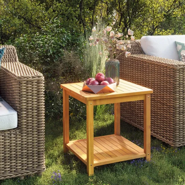 vidaXL Bijzettafel 45x45x45 cm massief acaciahout Bruin