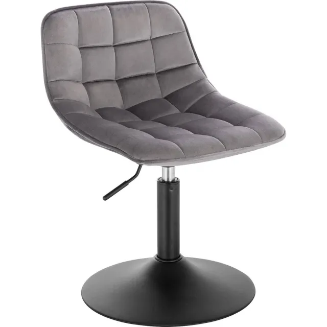 Dripio Barkruk Meliton Industrial Lichtgrijs - Barkrukken set van 1 - Barstoel Kruk - Barstoelen met rugleuning - Keukenstoel - In hoogte verstelbaar - Velvet