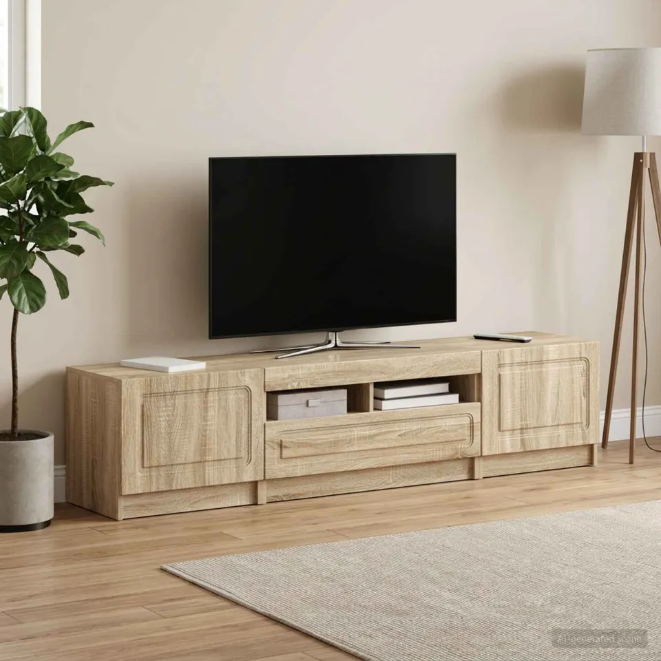 vidaXL LED tv-meubel UTRECHT 3 st Sonoma Eiken Bewerkt hout, foto 3