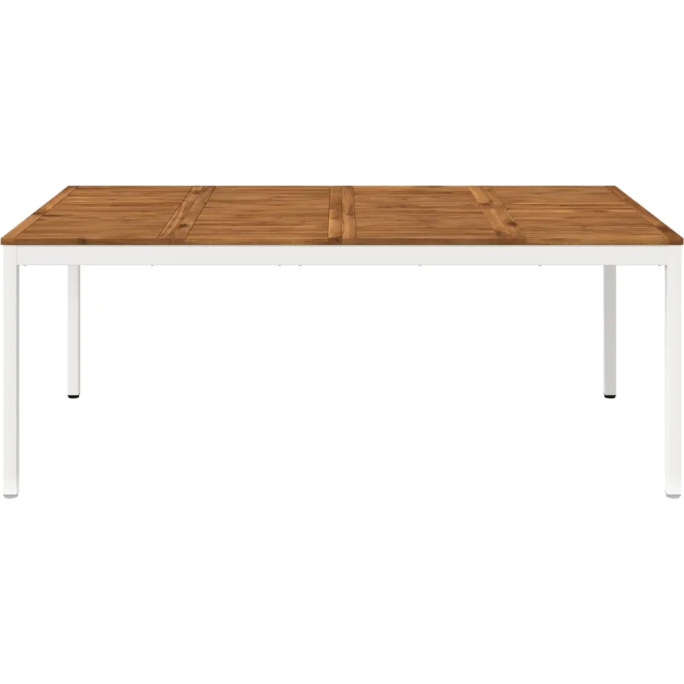 vidaXL Tuindiner tafel NAARDEN Natuurlijk en Wit 196 x 100,5 x 75 cm Bruin