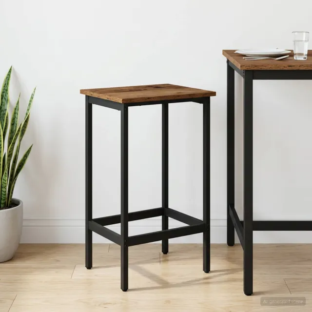 vidaXL Barkruk Oud hout 40 x 32 x 64 cm Bewerkt hout bruin, foto 2