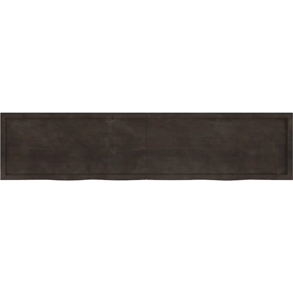 vidaXL Tafelblad 220x50x(2-4)cm behandeld eikenhout donkerbruin, foto 2