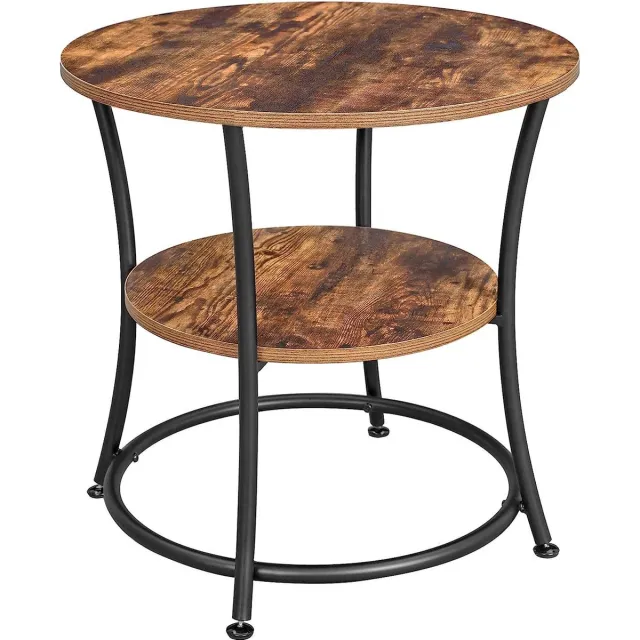 FurnStar bijzettafel - 2 planken - 55x55x55cm - Bruin
