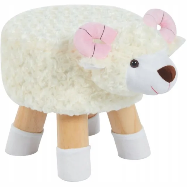 Furnitex OWCA Serie - Kinderpoef - Schaap - Bruin - Houten poten
