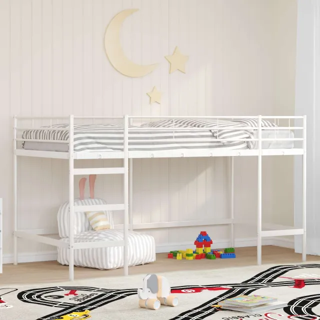 vidaXL Loftbed voor Kids Wit 80 x 200 cm Staal