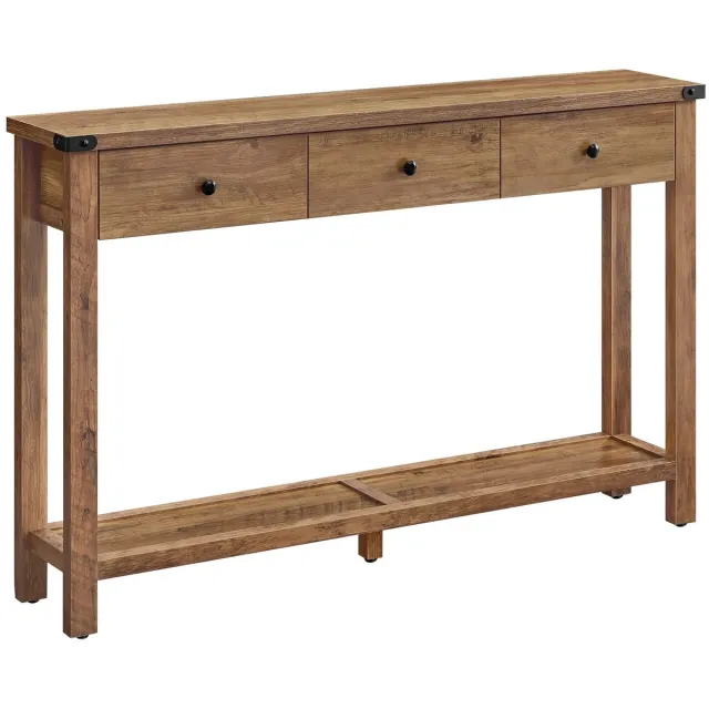 Smyl. Bijzettafel - Consoletafel - Salontafel - Banktafel - 3 Laden - Landelijke Stijl - 24 x 120 x 76 cm (D x B x H) Hout