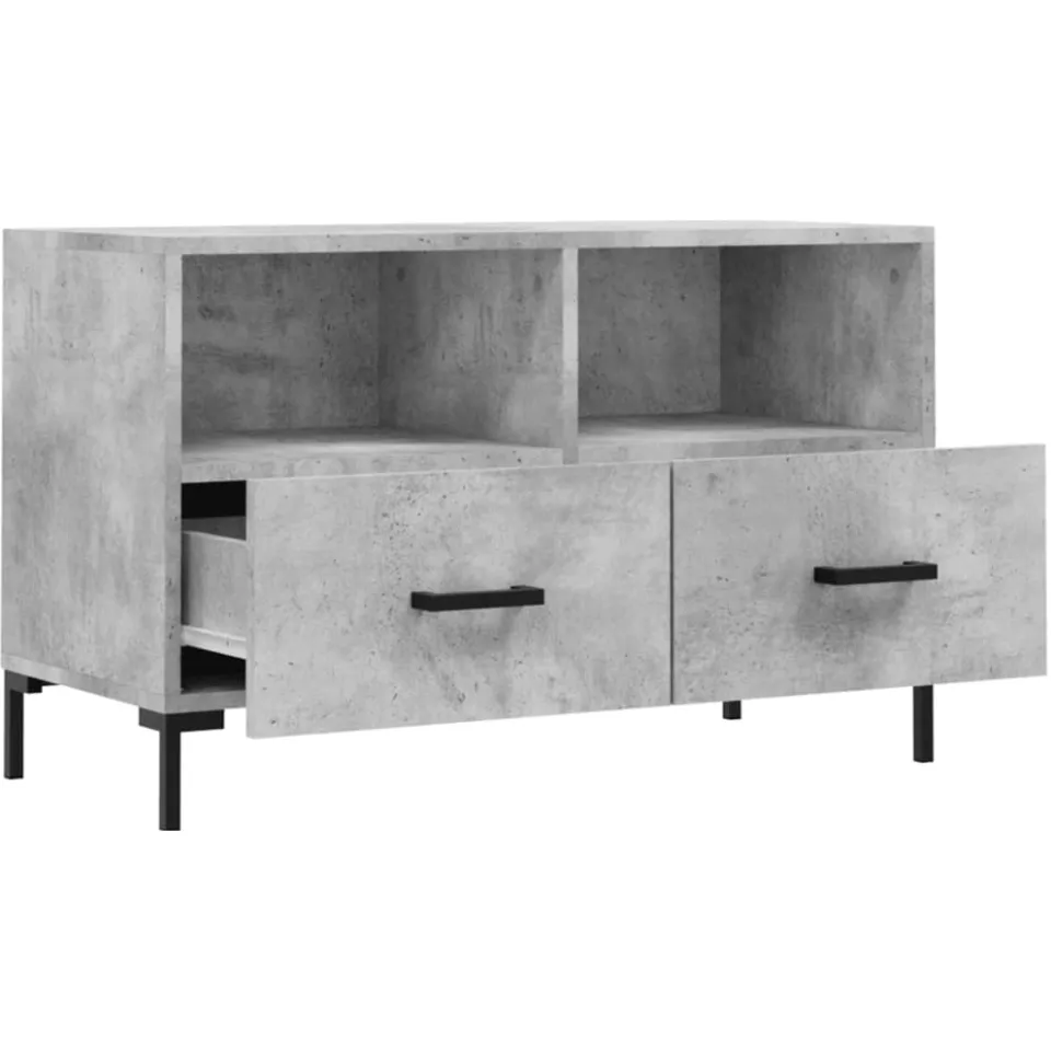 vidaXL Tv-meubel 80x36x50 cm bewerkt hout betongrijs grijs, foto 4