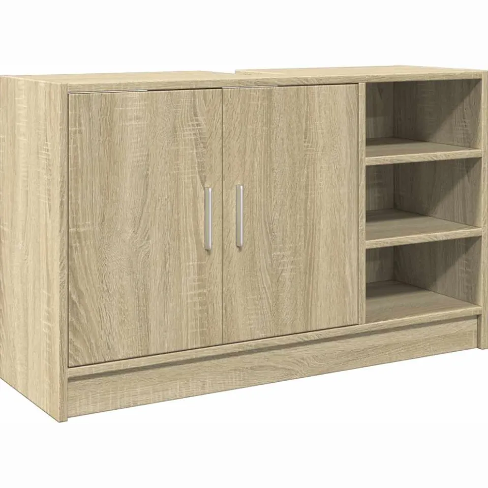 vidaXL Wastafelkast 90x29x55 cm bewerkt hout sonoma eikenkleurig Bruin