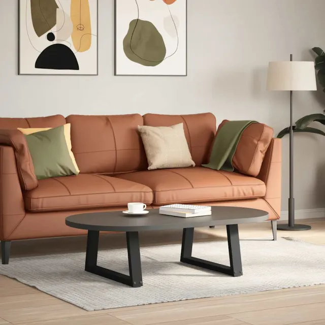 vidaXL Salontafelpoten 2 st V-vormig 70x(30-31,3) cm staal zwart
