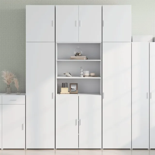 vidaXL Hoge kast 80x42,5x249 cm bewerkt hout wit, foto 2