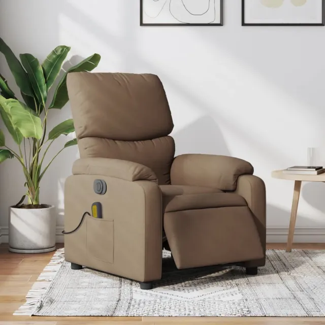 vidaXL Massagestoel elektrisch verstelbaar stof bruin