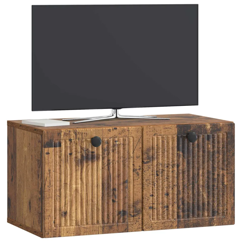 vidaXL Wandbeugel TV-kast 59,5 x 31 x 30 cm Oud hout bruin, foto 2
