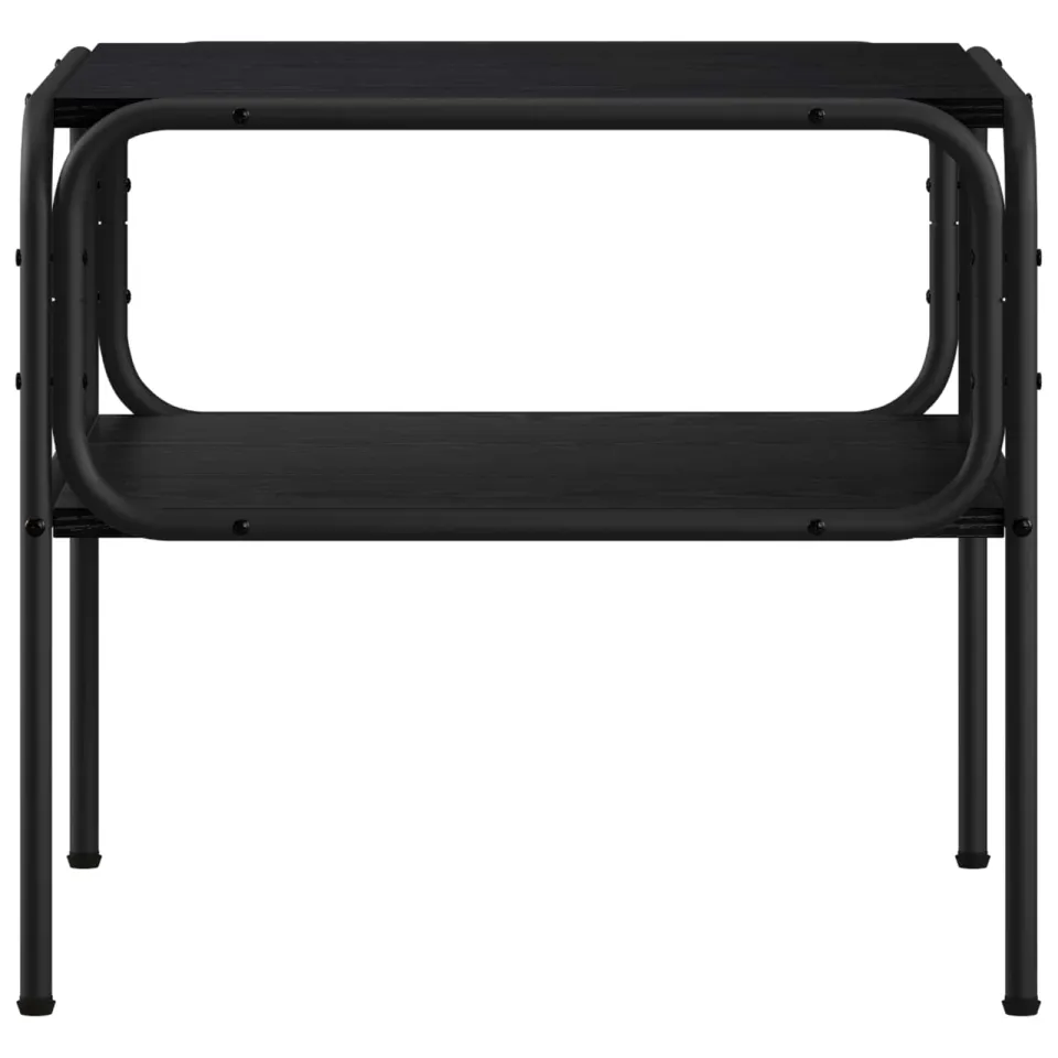 vidaXL Bijzettafel Zwart eiken 100 x 50 x 46 cm Bewerkt hout, foto 3