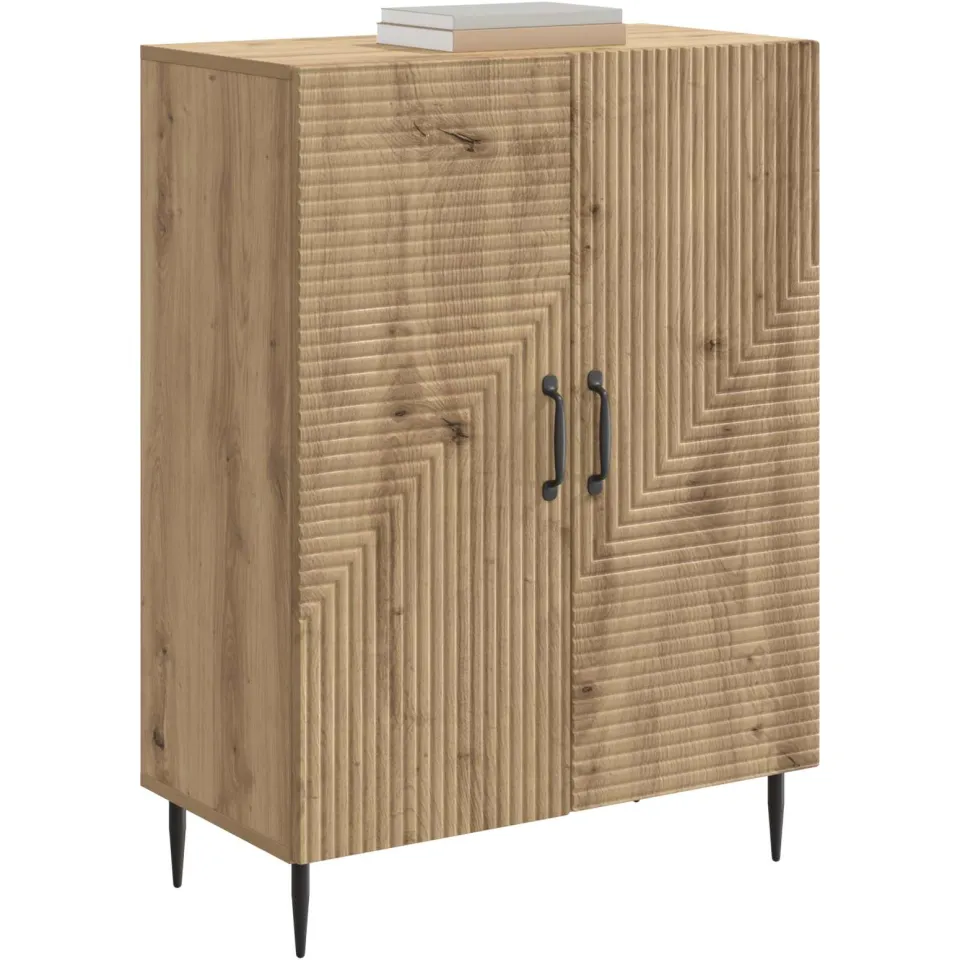 vidaXL Dressoir Artisanaal eiken 66 x 34,5 x 89,5 cm Bewerkt hout Bruin