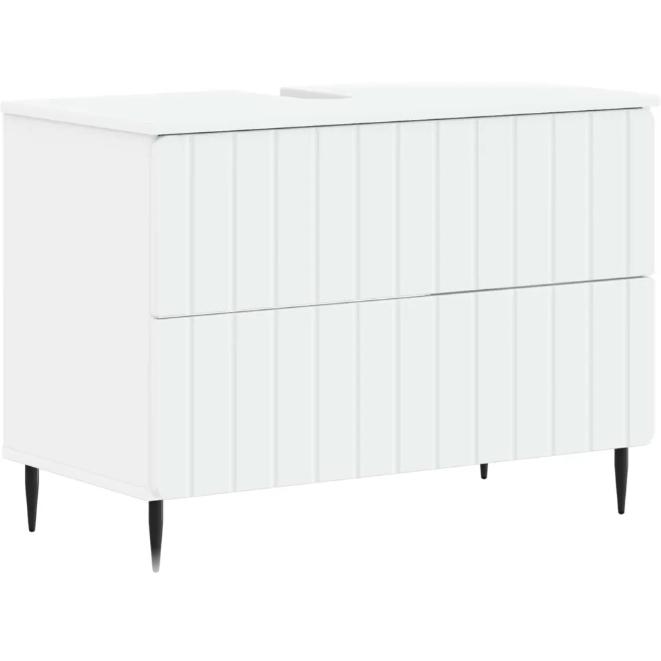 vidaXL Badkamer wastafelkast ZWOLLE Wit 82 x 41 x 58,5 cm Bewerkt hout, foto 3