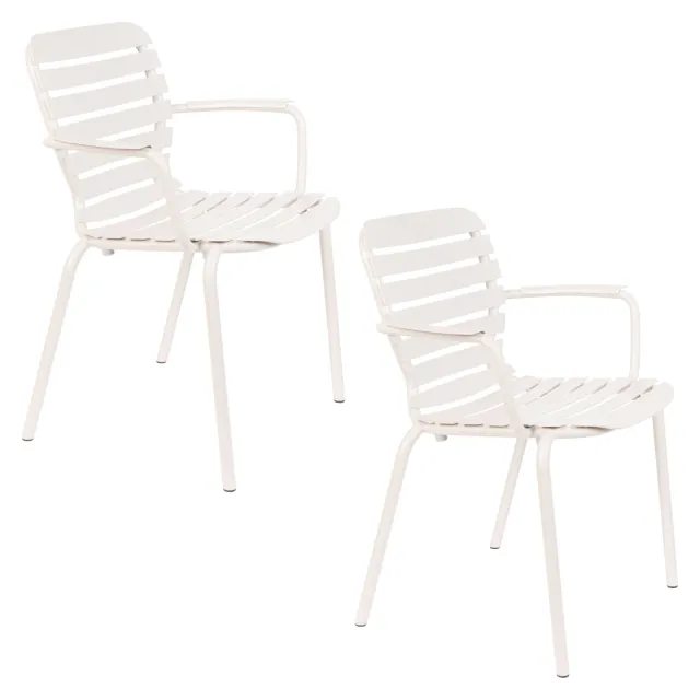 Zuiver Vondel tuinstoel met armleuningen wit Klei